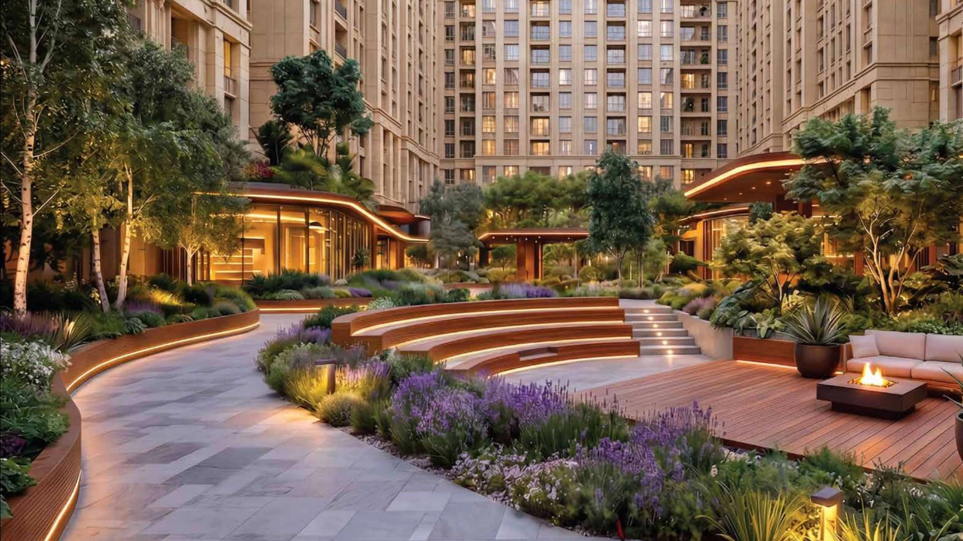 Trans India Meridian Podium Greenery and Luxury High Rise
